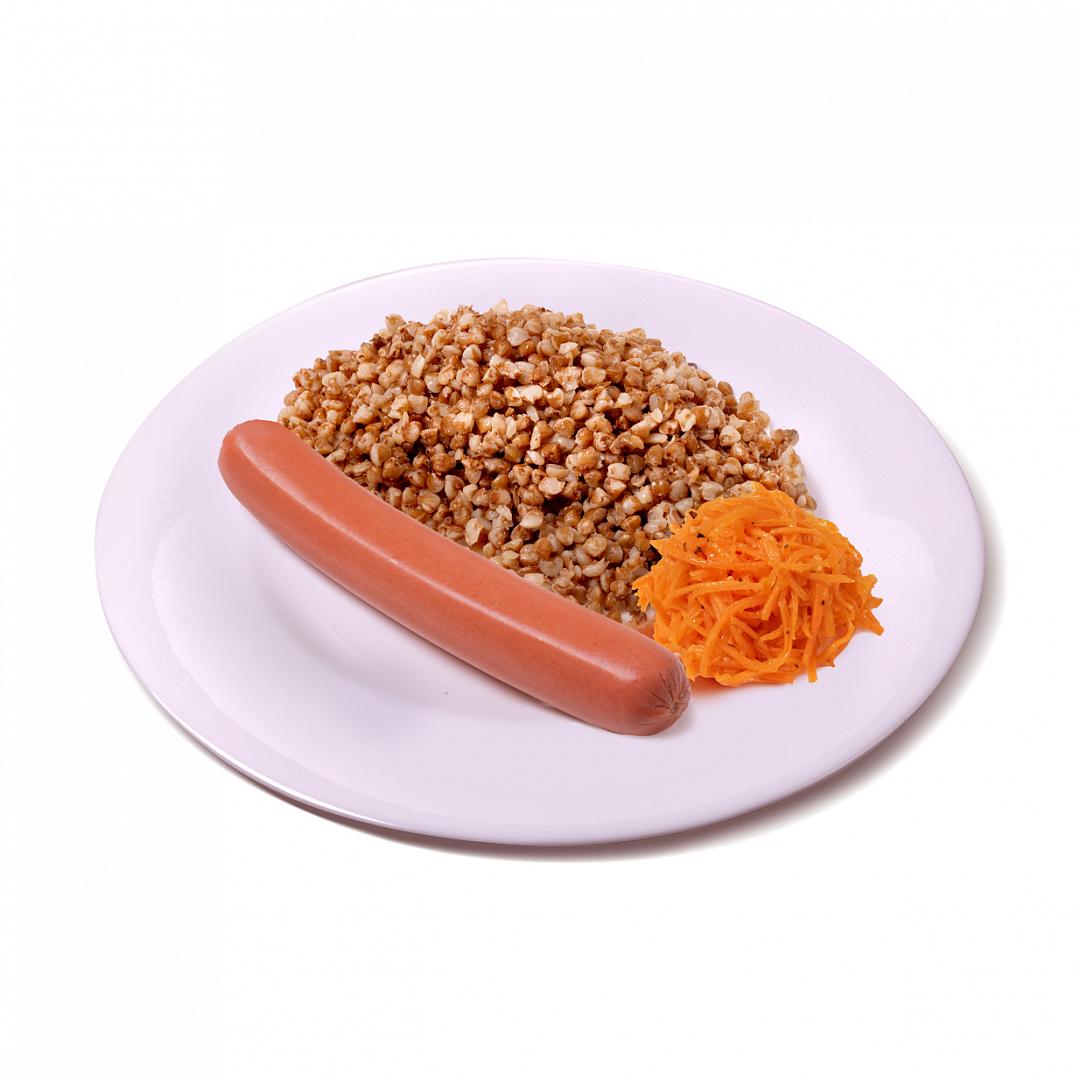 Гречка с  сосиской
